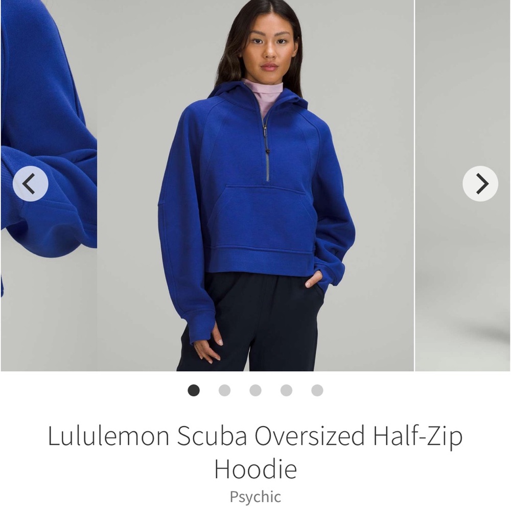 lululemon athletica Half-Zip Scuba Hoodie in Psychic Blue